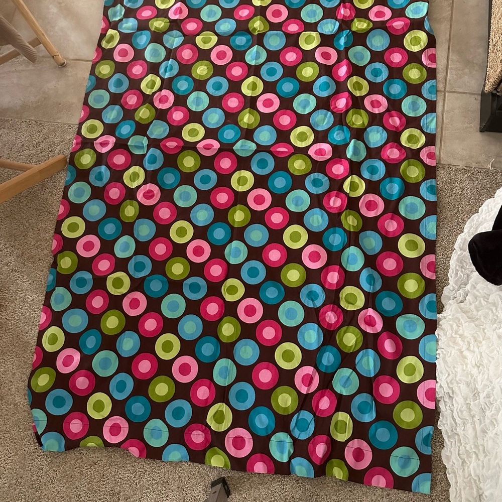 Tab top multi colored curtains. 4 panels